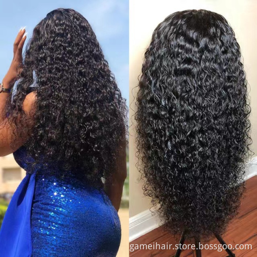Whloseale Cheap Brazilian Virgin Human Hair Vendor Water Wave Hd Full Lace Front Wig Natural Hair Transparent Lace Frontal Wig